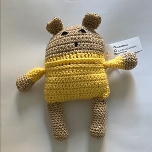 Hand Crafted Tan and Yellow Crochet Stuffed Animal